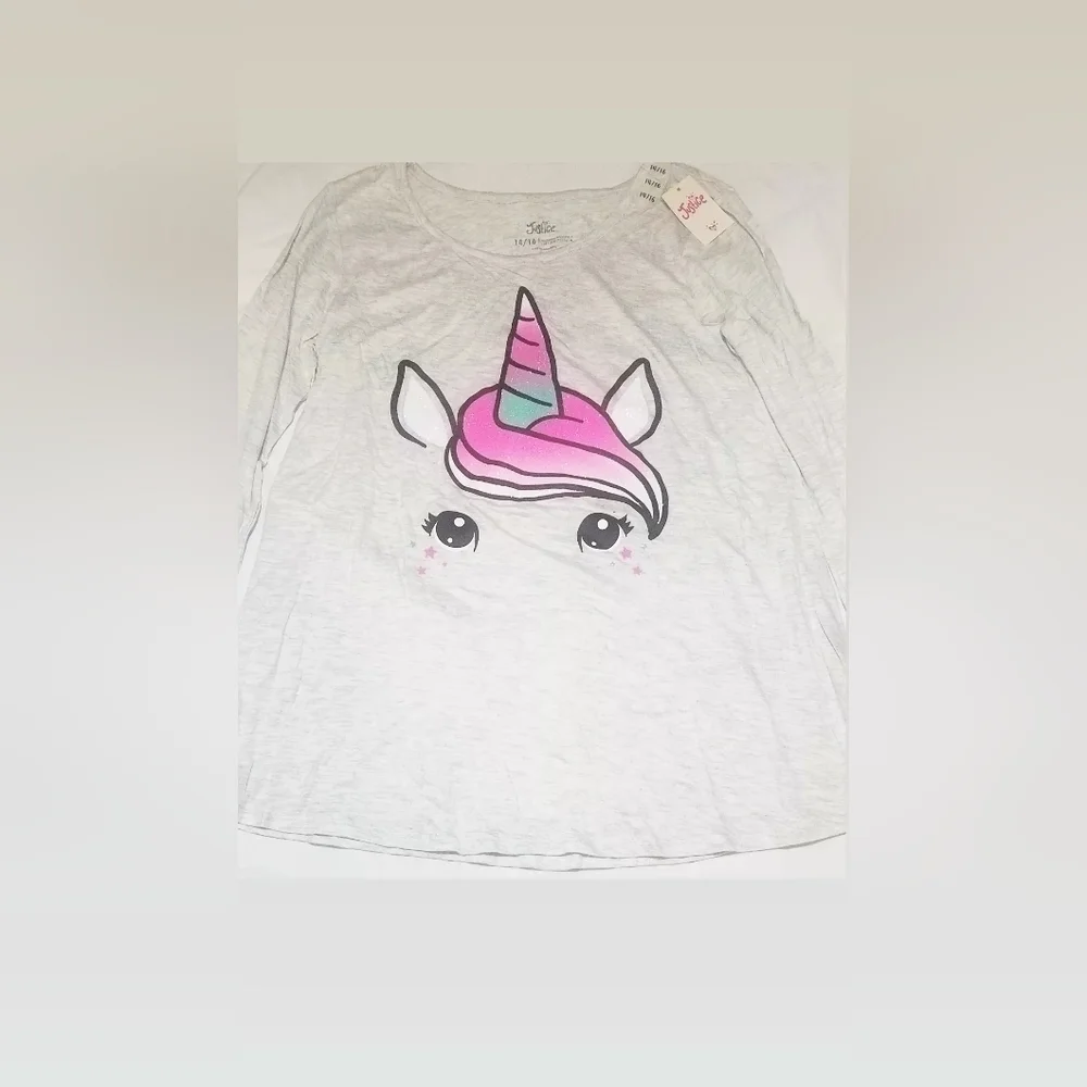 Justice Unicorn Long Sleeve Top Lipgloss Initial Tumbler